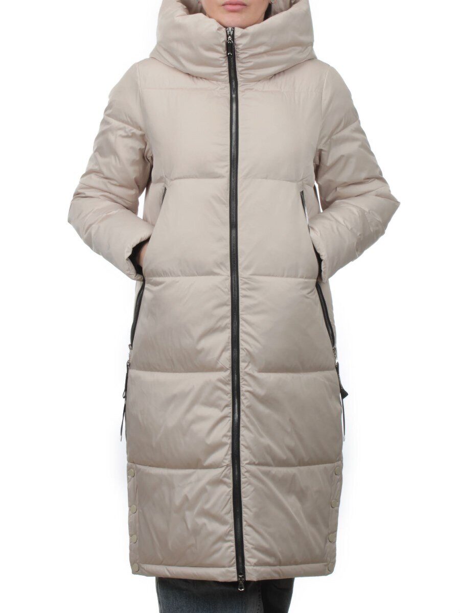 868 LT. BEIGE Пальто зимнее женское (170 гр. холлофайбер)