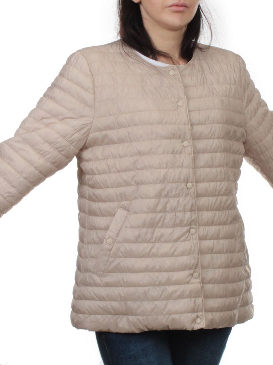 K-527 BEIGE Куртка демисезонная стеганая женская (70 гр. холлофайбер)
