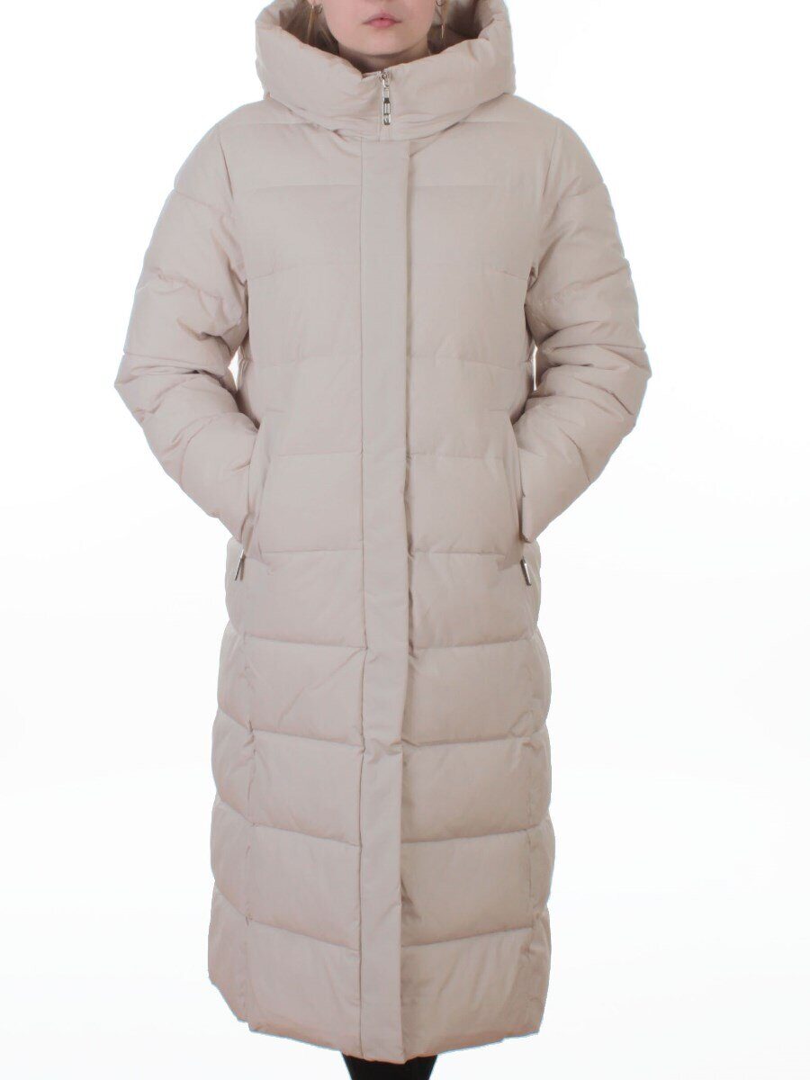 2338 BEIGE Пальто зимнее женское (200 гр. холлофайбер)
