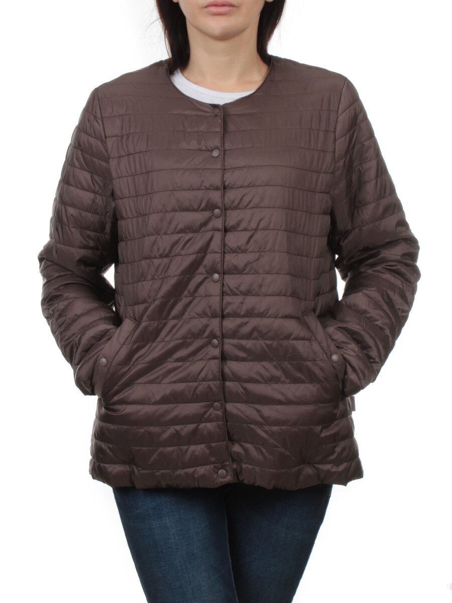 K-527 DK. BROWN Куртка демисезонная стеганая женская (70 гр. холлофайбер)