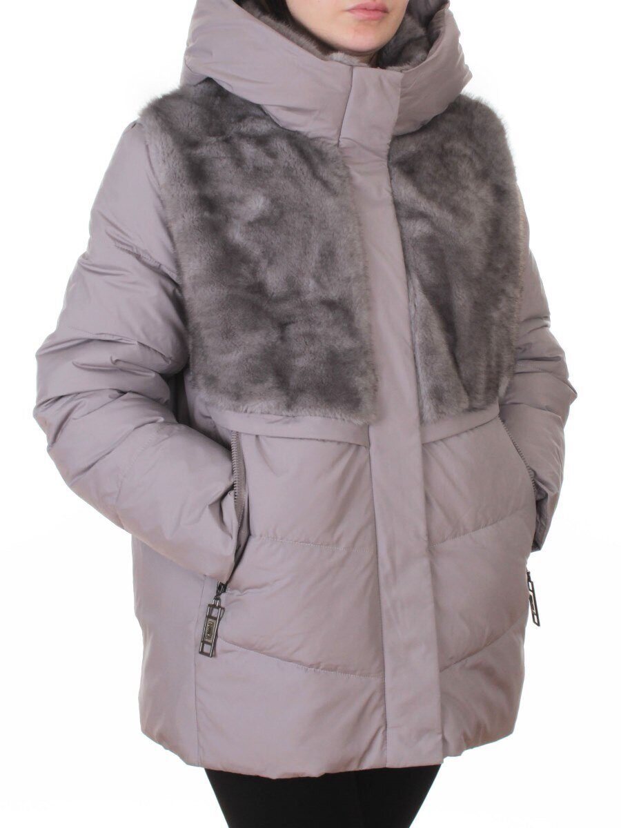 M-8869 GRAY Куртка зимняя женская (150 гр. холлофайбер)