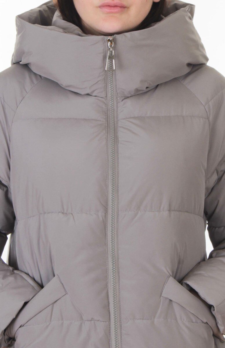 018 GRAY Пальто зимнее женское (200 гр. холлофайбер)