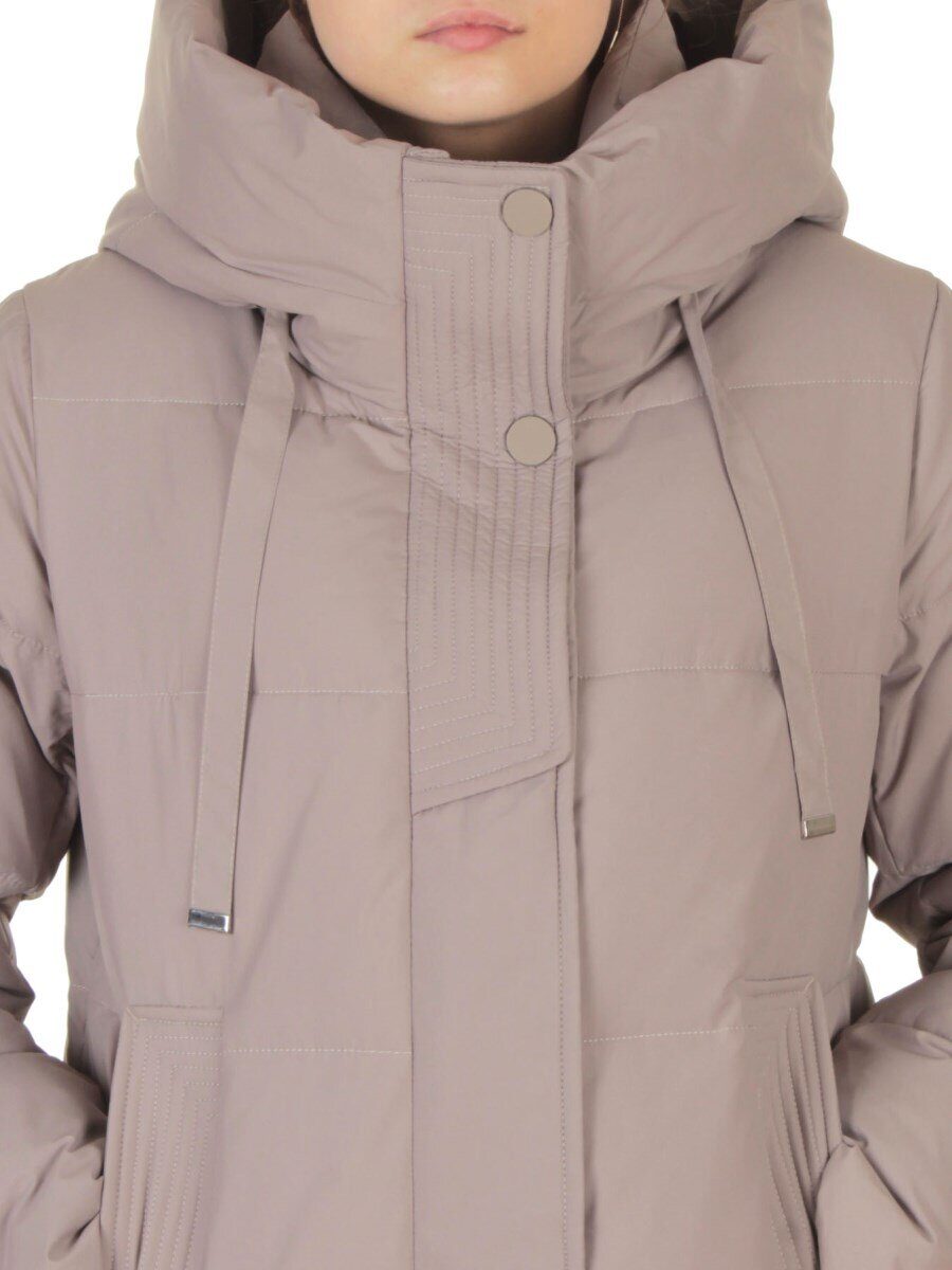 8312 GRAY/BEIGE Пальто зимнее женское (200 гр. холлофайбер)