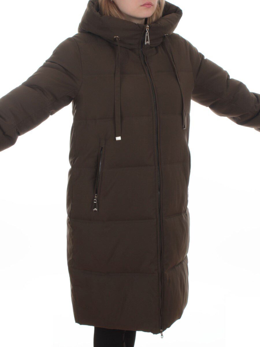 235 DK. GREEN Пальто зимнее женское (200 гр. холлофайбер)