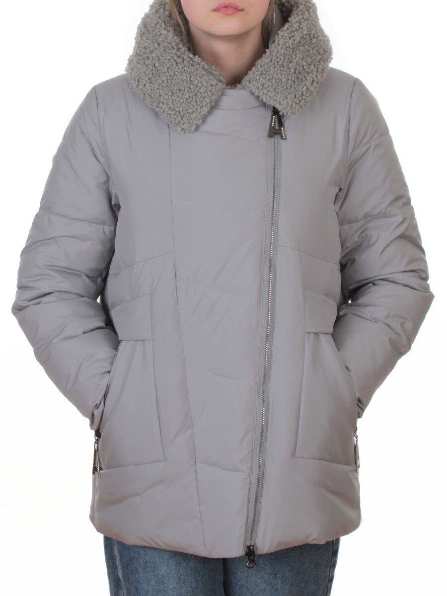 M-8866 GRAY Куртка зимняя женская (150 гр. холлофайбер)