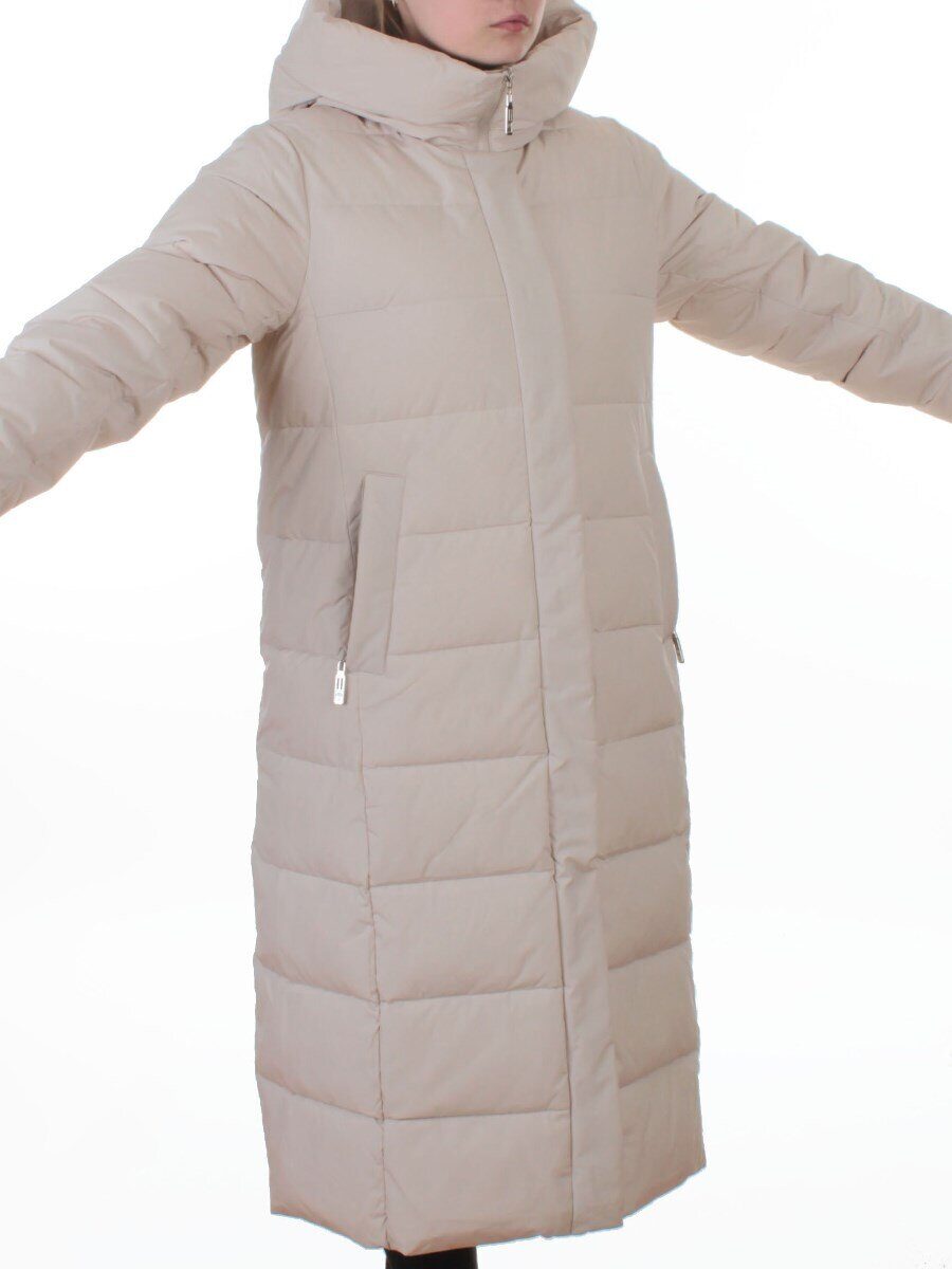 2338 BEIGE Пальто зимнее женское (200 гр. холлофайбер)