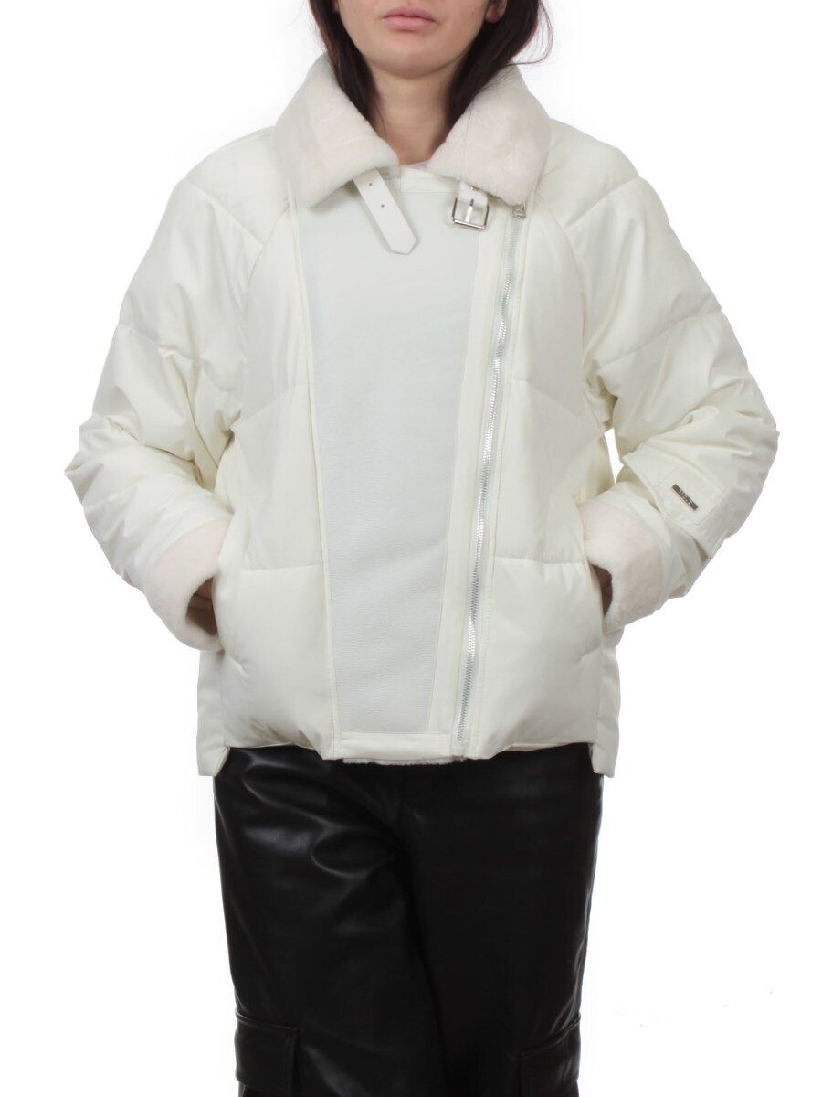 S24-163 MILK Куртка демисезонная женская (100 гр. холлофайбер)