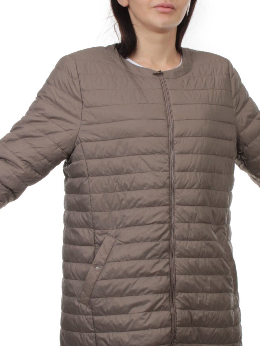 K-528 GRAY BEIGE Куртка демисезонная стеганая женская (70 гр. холлофайбер)