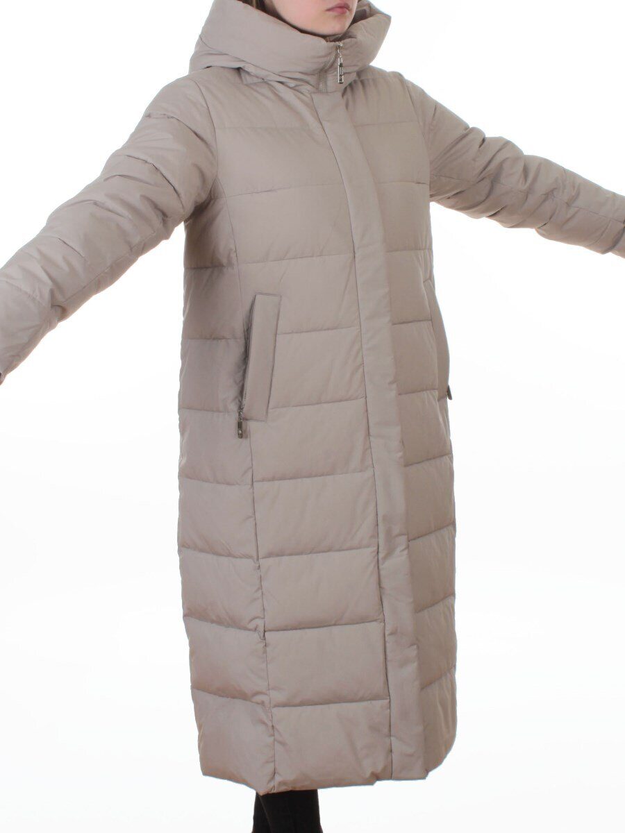 2338 DK. BEIGE Пальто зимнее женское (200 гр. холлофайбер)