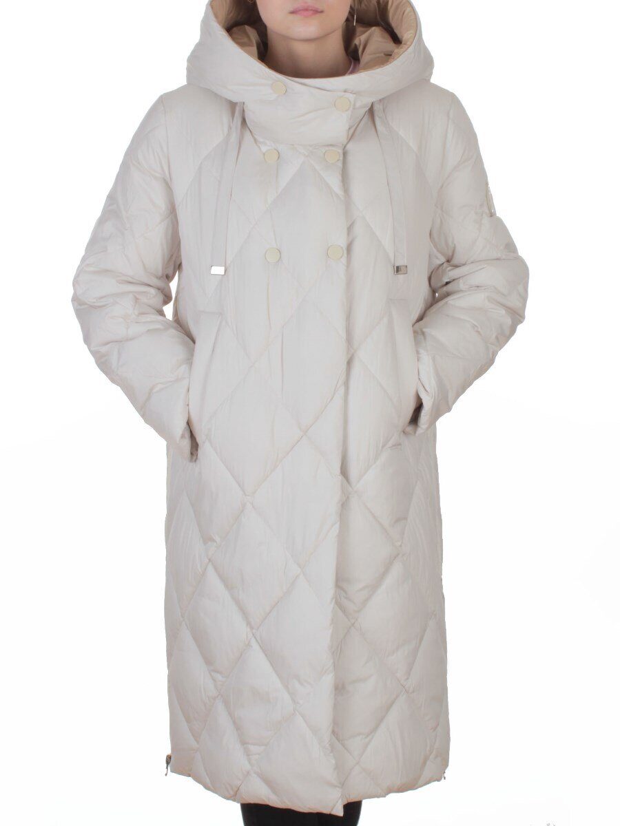 8388 MILK Пальто стеганное зимнее женское оверсайз (200 гр. холлофайбер)