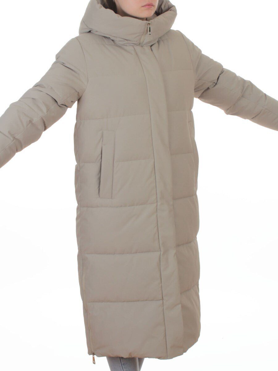 L667 BEIGE Пальто зимнее женское (200 гр. холлофайбер)