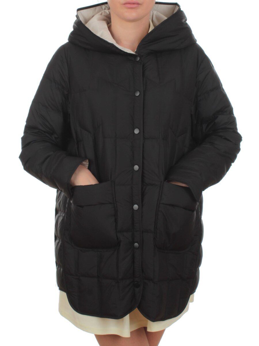 H24-28 BLACK Куртка пуховая облегченная женская (белый утиный пух)