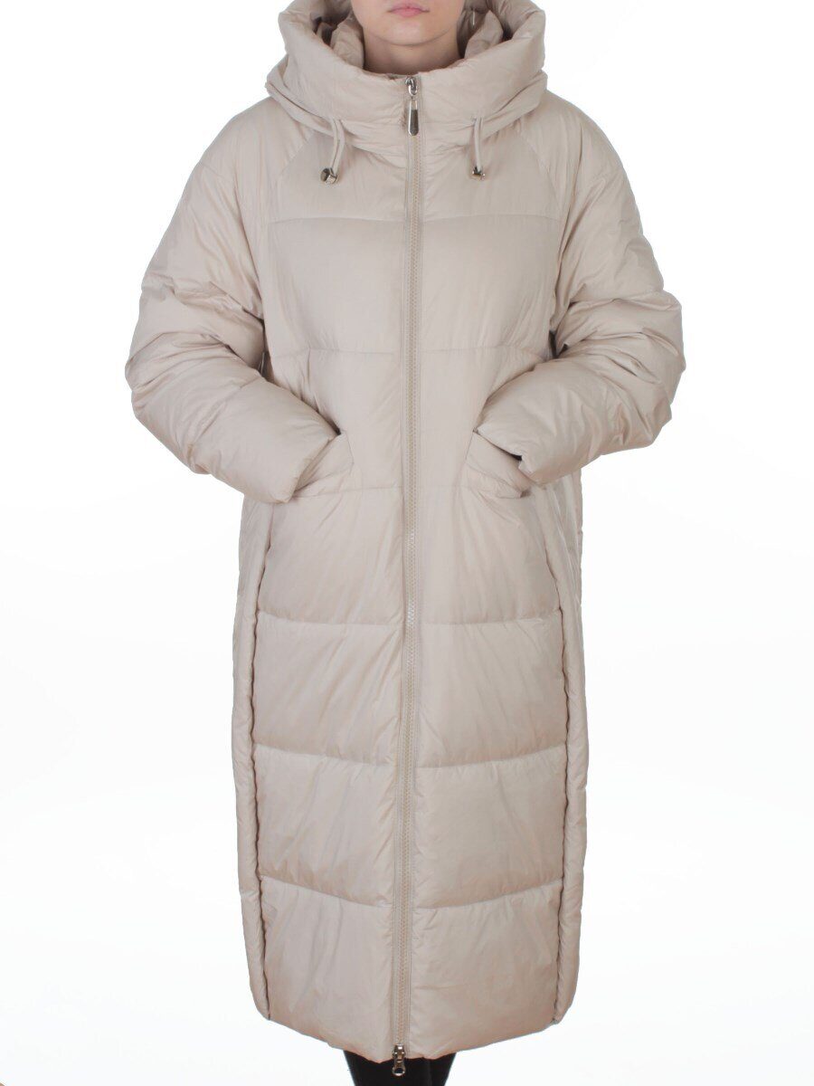 8891 LT. BEIGE Пальто зимнее женское (200 гр. холлофайбер)