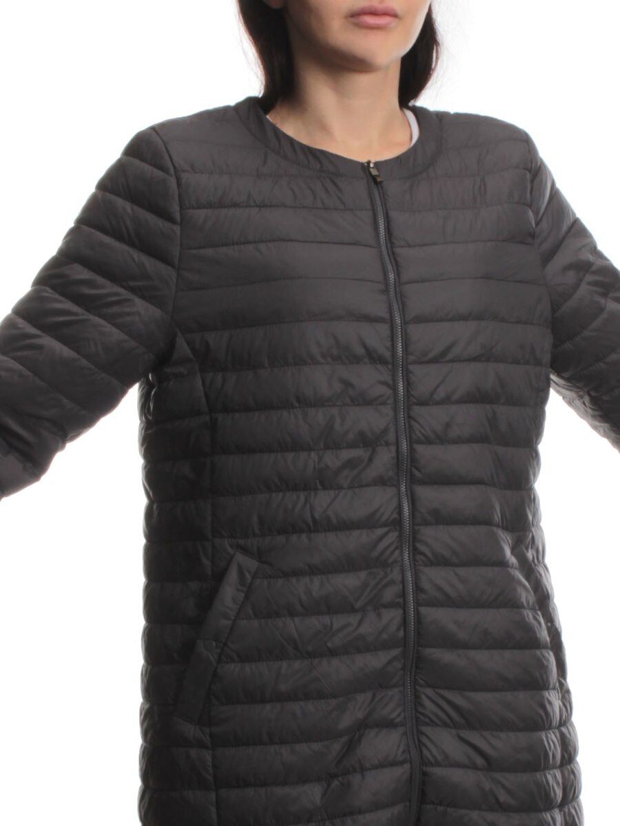 K-528 DK. GRAY Куртка демисезонная стеганая женская (70 гр. холлофайбер)