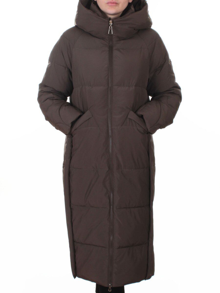 018 GRAY/GREEN Пальто зимнее женское (200 гр. холлофайбер)