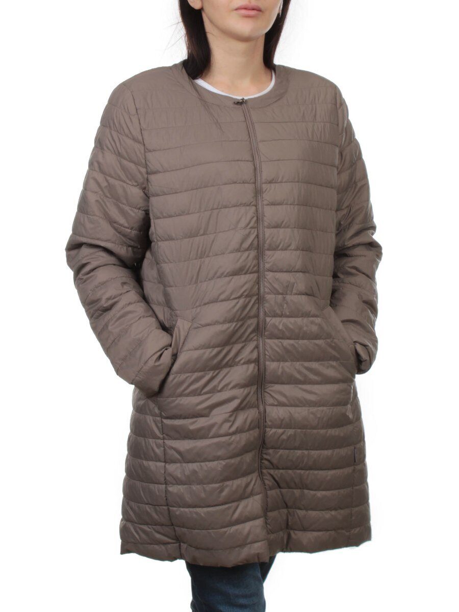 K-528 GRAY BEIGE Куртка демисезонная стеганая женская (70 гр. холлофайбер)