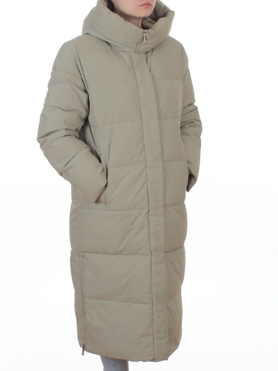 L667 LT. GREEN (OLIVE) Пальто зимнее женское (200 гр. холлофайбер)