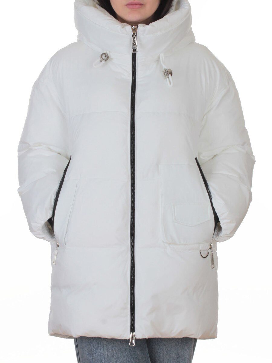 8362 WHITE Куртка зимняя женская оверсайз (200 гр. холлофайбер)