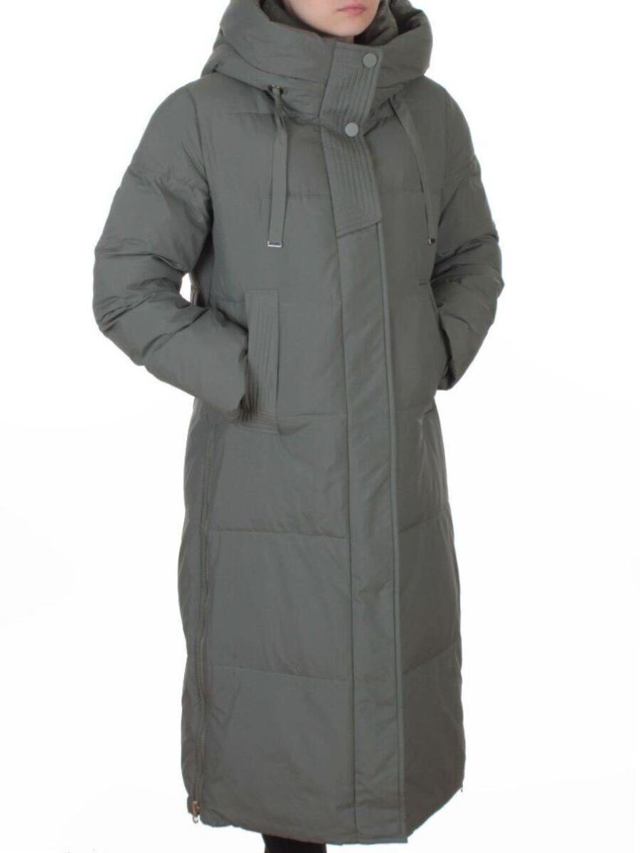 8312 GREEN Пальто зимнее женское (200 гр. холлофайбер)