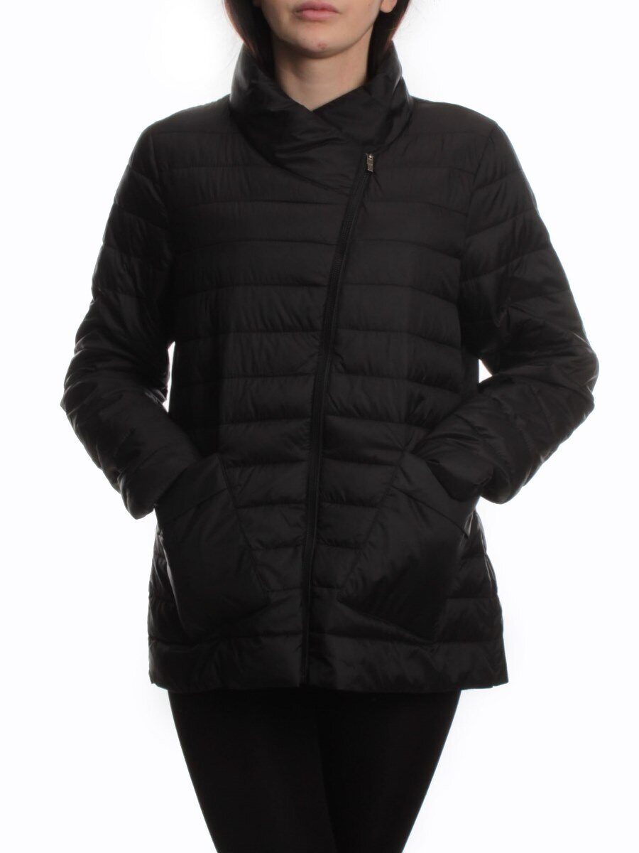 K-635 BLACK Куртка демисезонная стеганая женская (70 гр. холлофайбер)