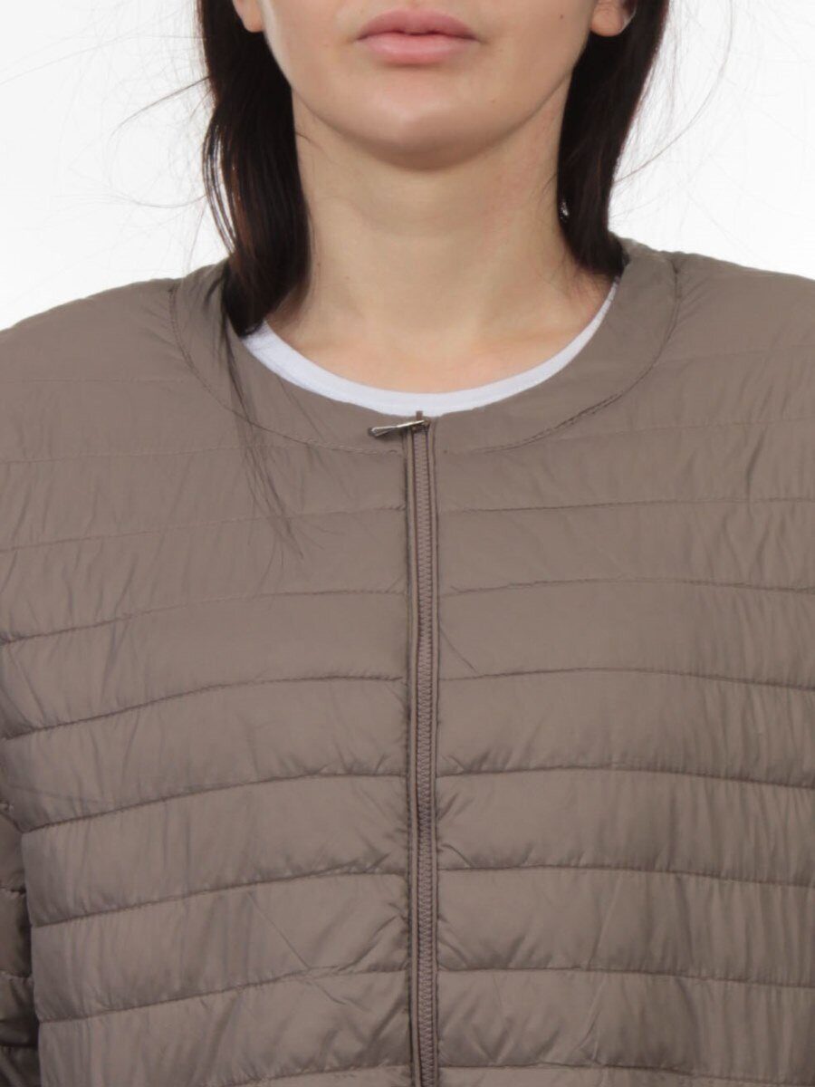 K-528 GRAY BEIGE Куртка демисезонная стеганая женская (70 гр. холлофайбер)