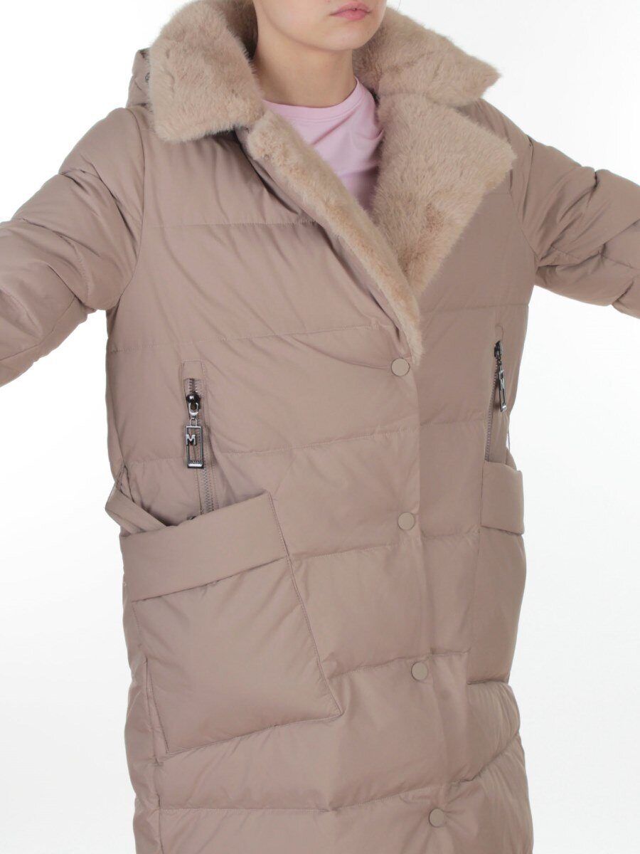 8806 BEIGE Пальто зимнее женское (200 гр. холлофайбер)