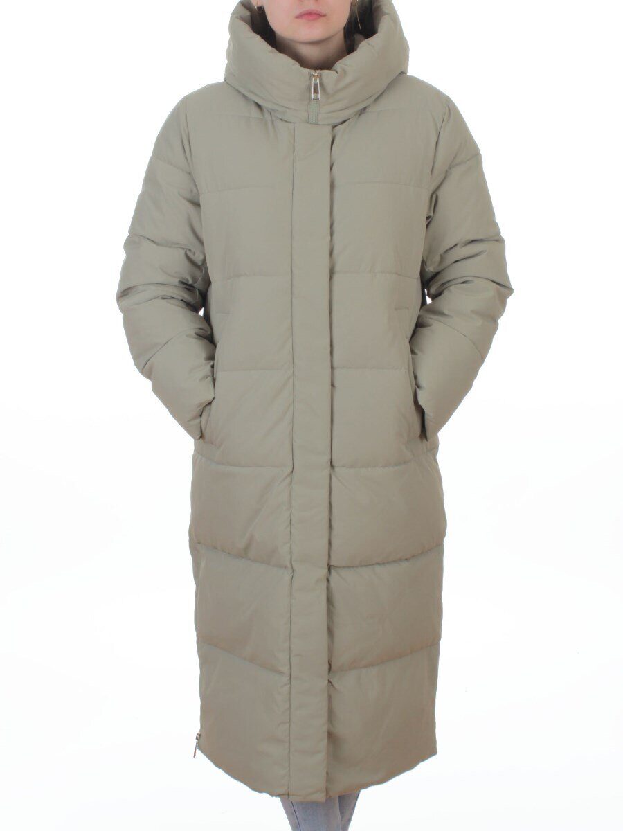 L667 LT. GREEN (OLIVE) Пальто зимнее женское (200 гр. холлофайбер)
