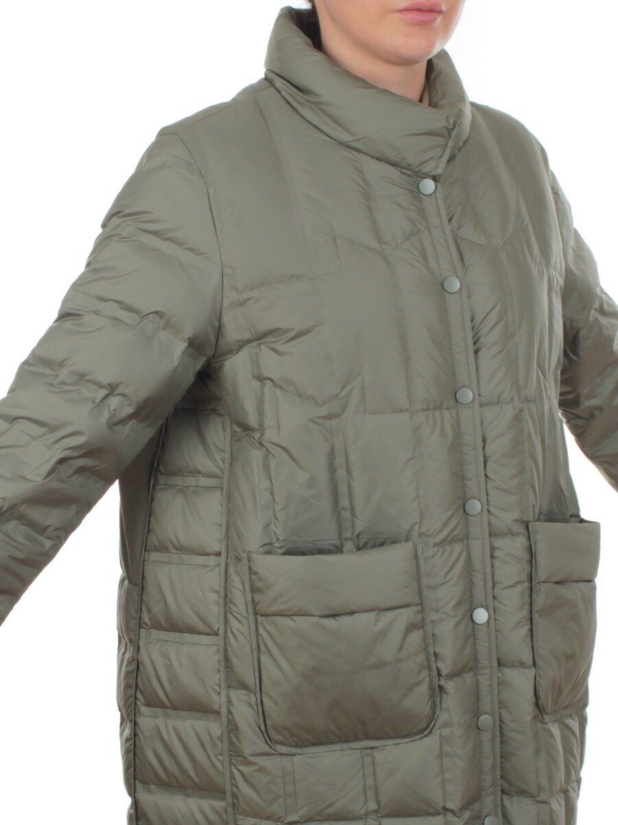 H24-328 GREEN Куртка пуховая облегченная женская (белый утиный пух)