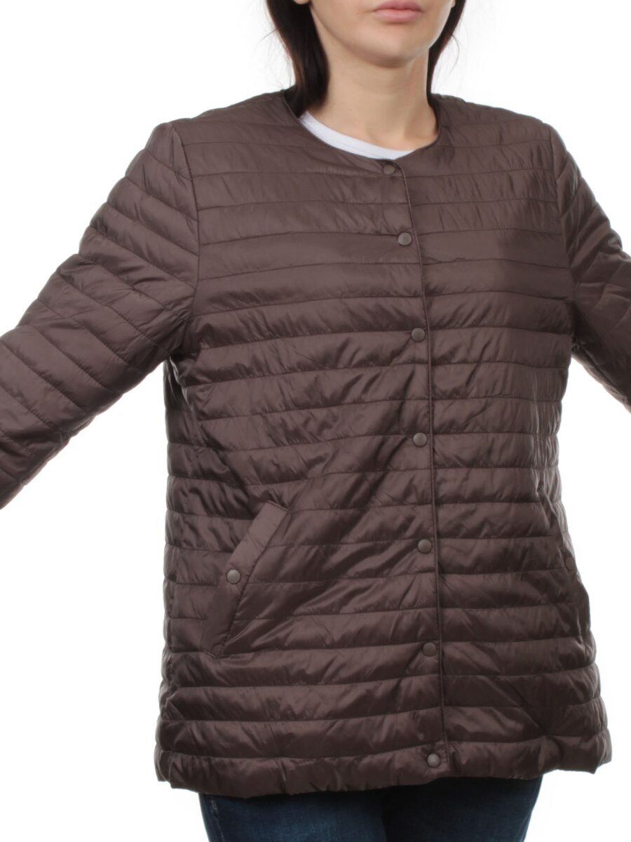 K-527 DK. BROWN Куртка демисезонная стеганая женская (70 гр. холлофайбер)