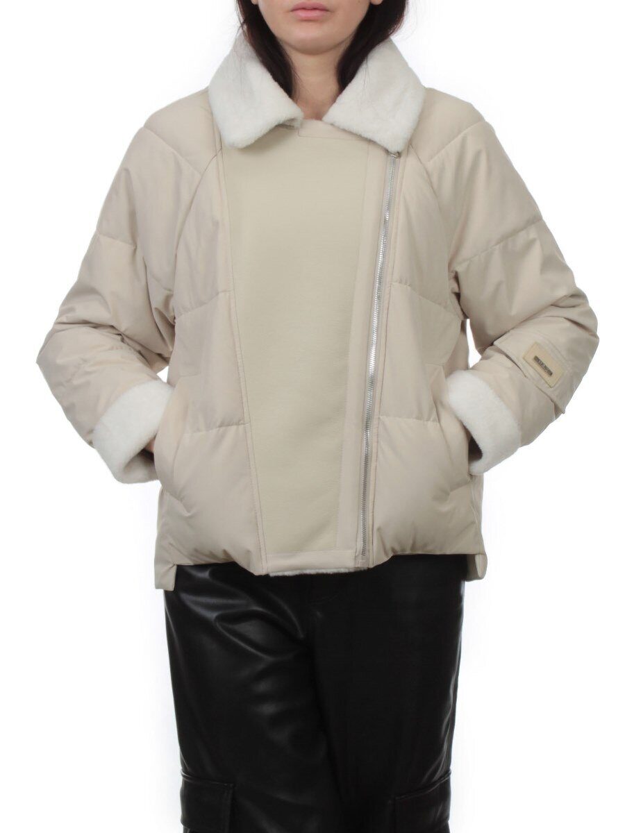 S24-163 BEIGE Куртка демисезонная женская (100 гр. холлофайбер)