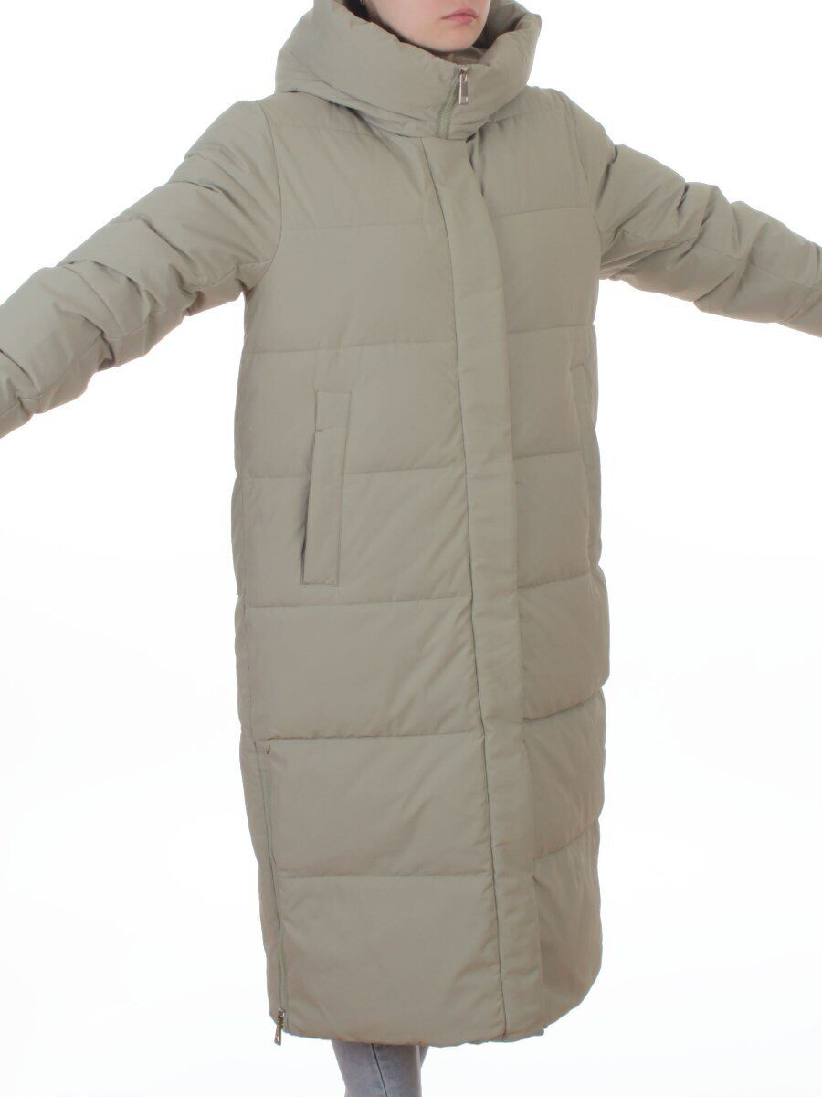 L667 LT. GREEN (OLIVE) Пальто зимнее женское (200 гр. холлофайбер)