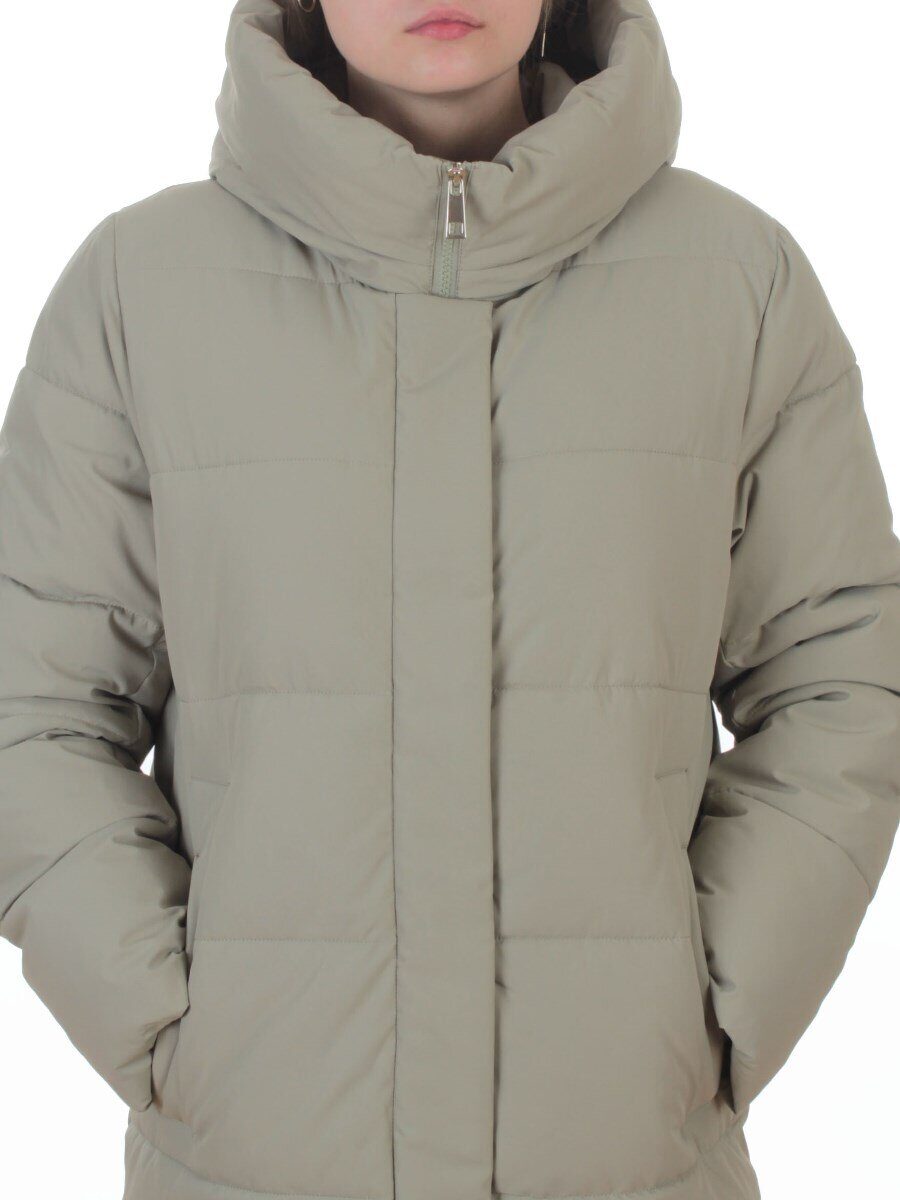 L667 LT. GREEN (OLIVE) Пальто зимнее женское (200 гр. холлофайбер)