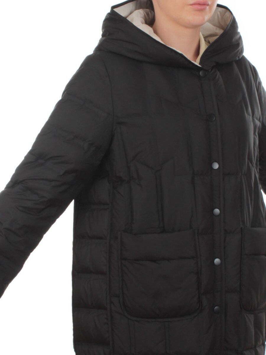 H24-28 BLACK Куртка пуховая облегченная женская (белый утиный пух)