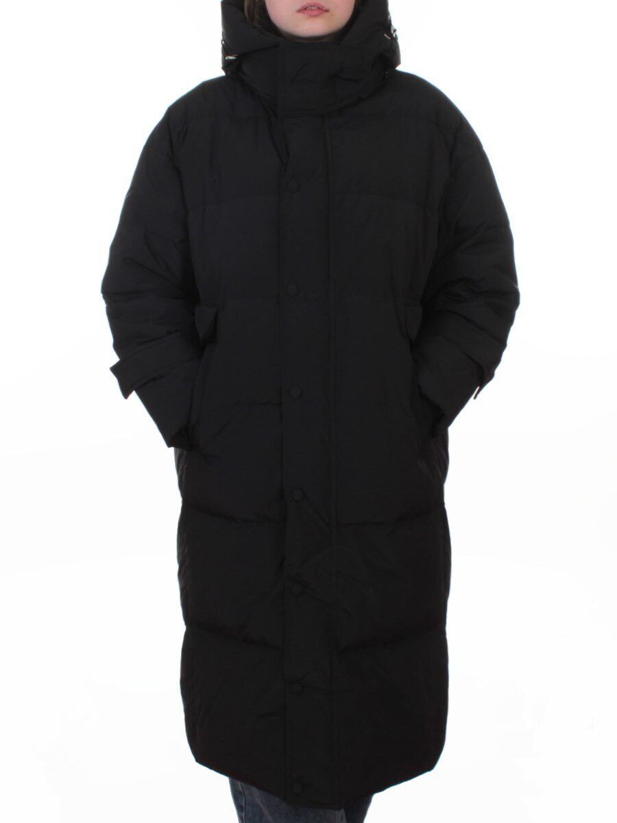 8812 BLACK Пальто пуховое женское (пух)