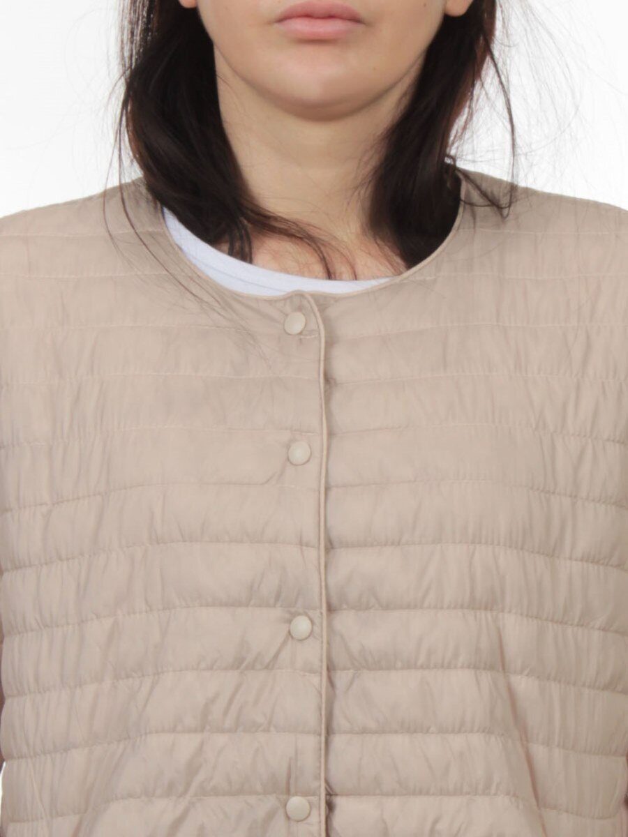 K-527 BEIGE Куртка демисезонная стеганая женская (70 гр. холлофайбер)