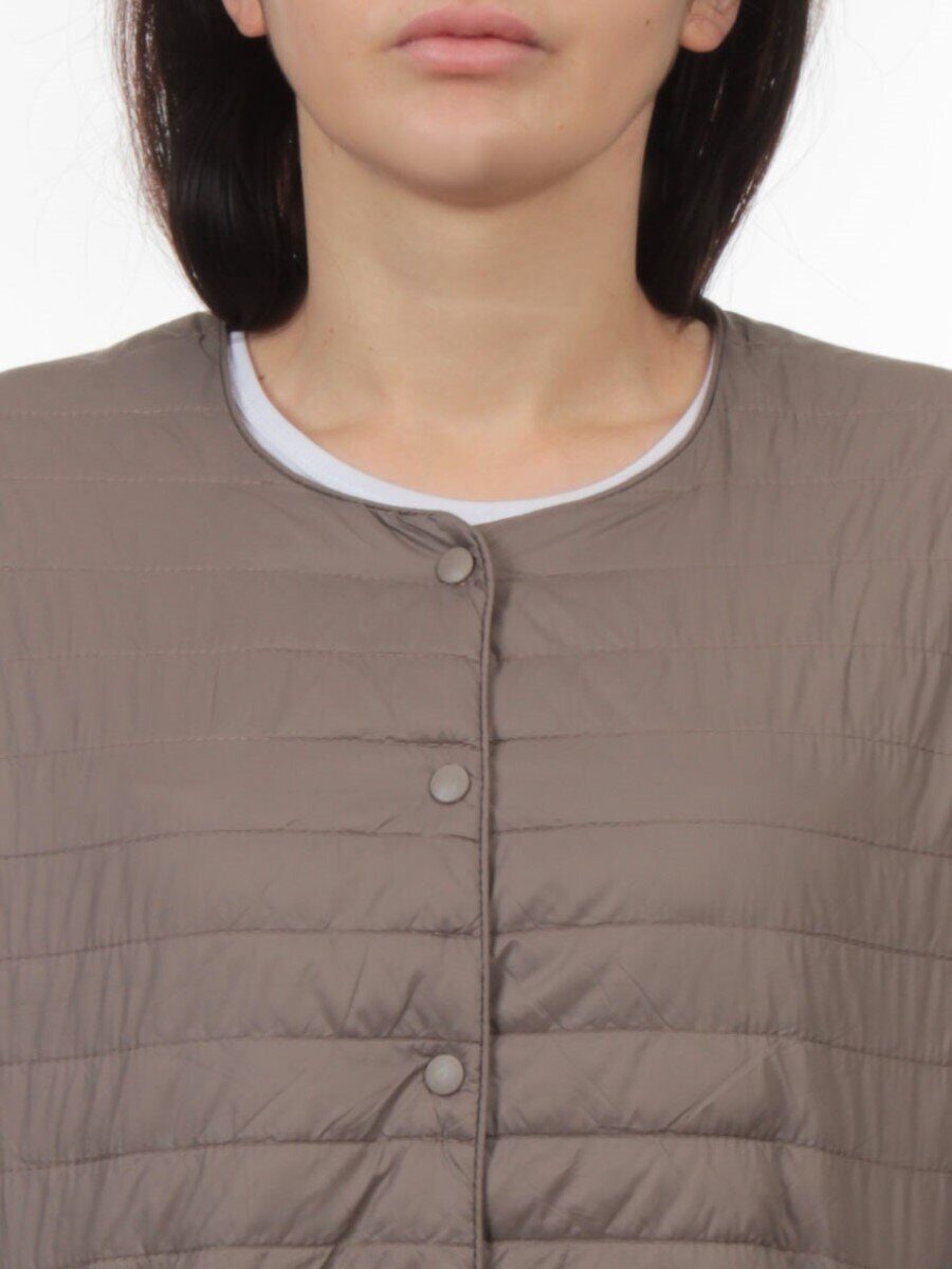 K-527 GRAY BROWN Куртка демисезонная стеганая женская (70 гр. холлофайбер)