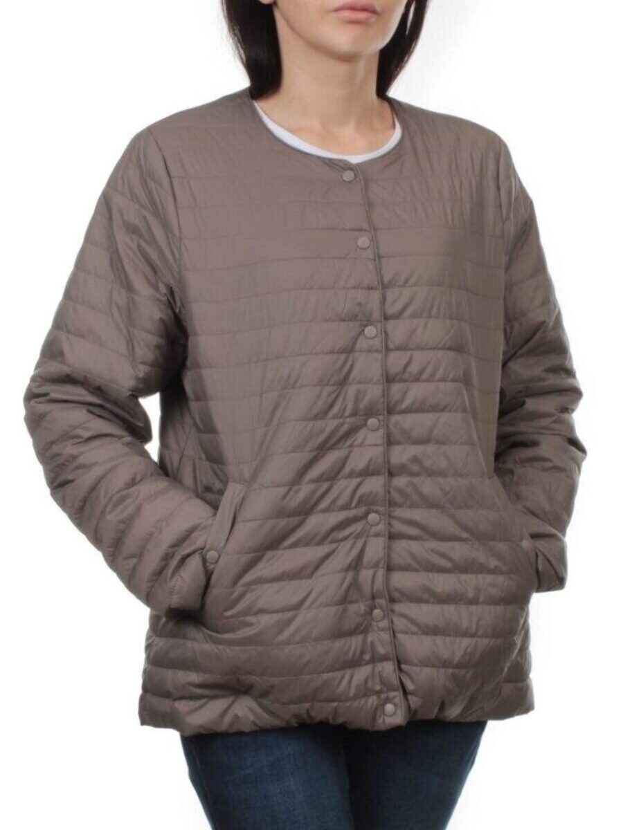 K-527 GRAY BROWN Куртка демисезонная стеганая женская (70 гр. холлофайбер)