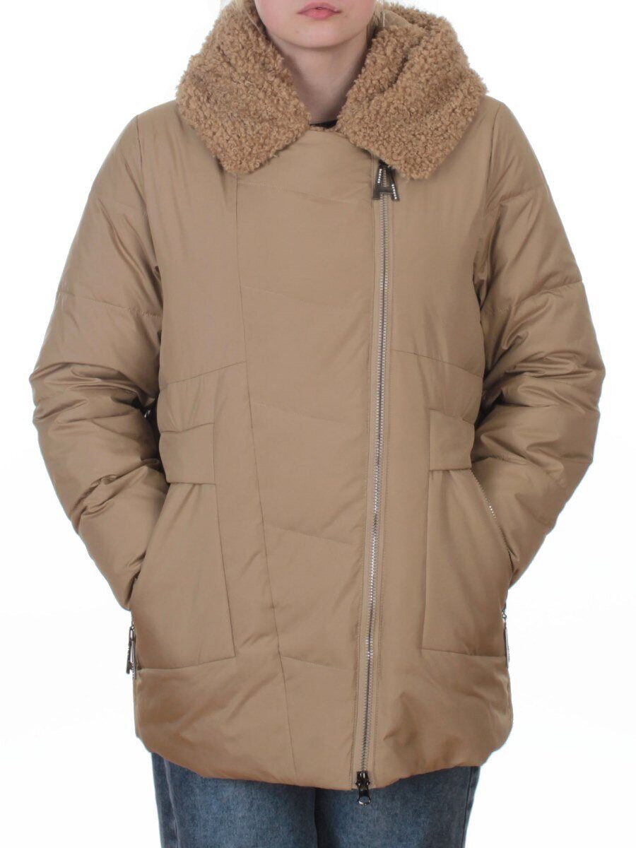 M-8866 DK. BEIGE Куртка зимняя женская (150 гр. холлофайбер)