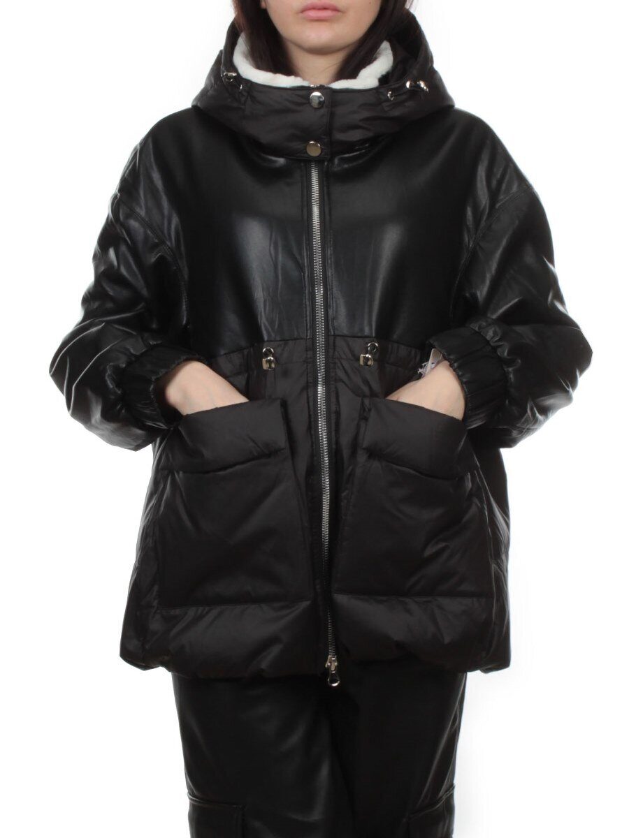 H24-210 BLACK Куртка демисезонная женская (100 гр. холлофайбер)