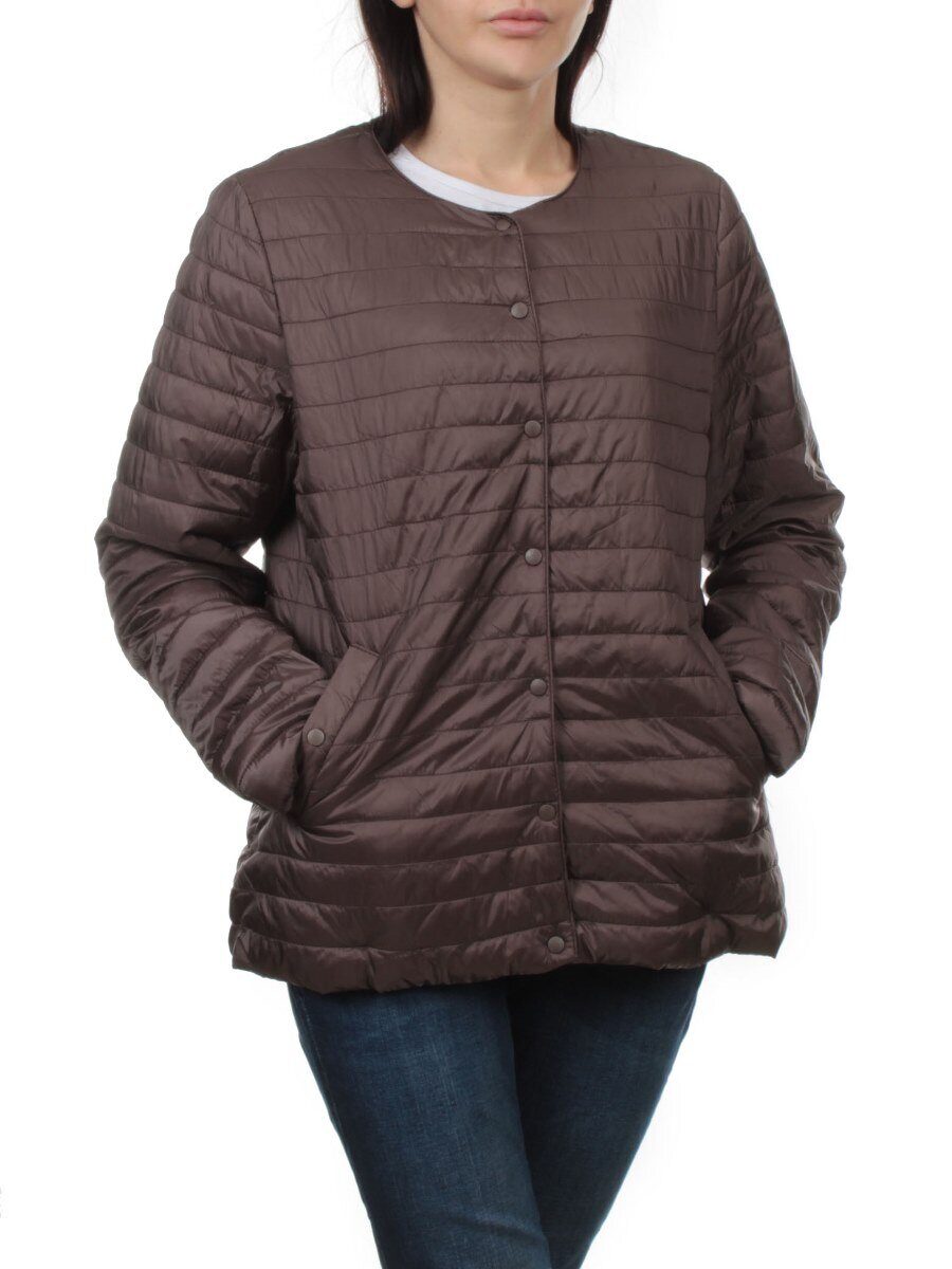K-527 DK. BROWN Куртка демисезонная стеганая женская (70 гр. холлофайбер)