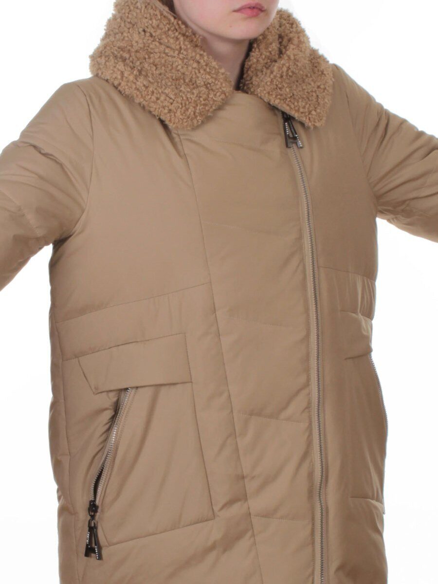 M-8866 DK. BEIGE Куртка зимняя женская (150 гр. холлофайбер)