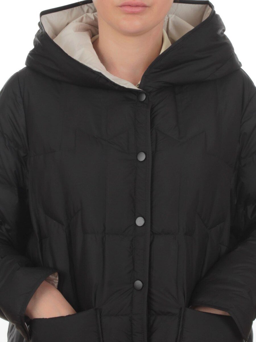 H24-28 BLACK Куртка пуховая облегченная женская (белый утиный пух)