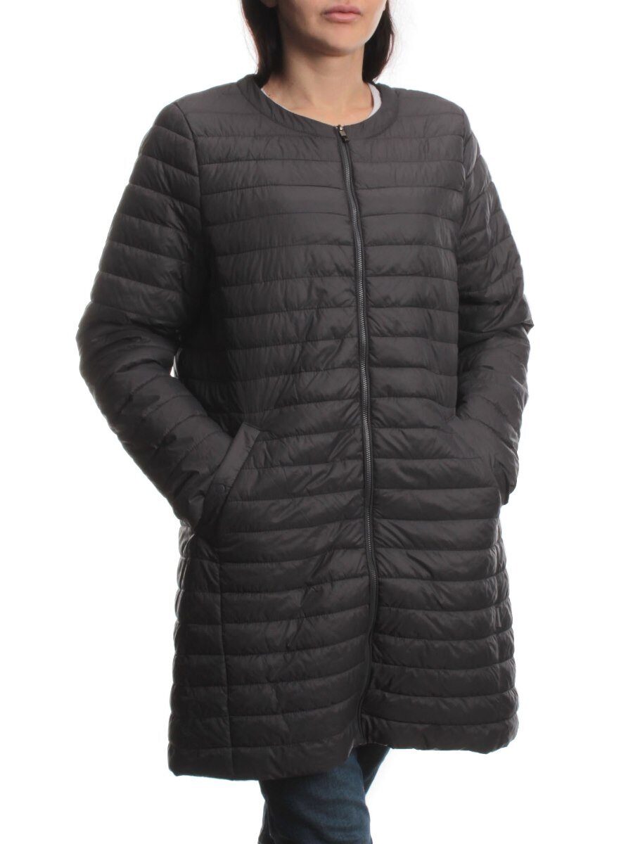 K-528 DK. GRAY Куртка демисезонная стеганая женская (70 гр. холлофайбер)