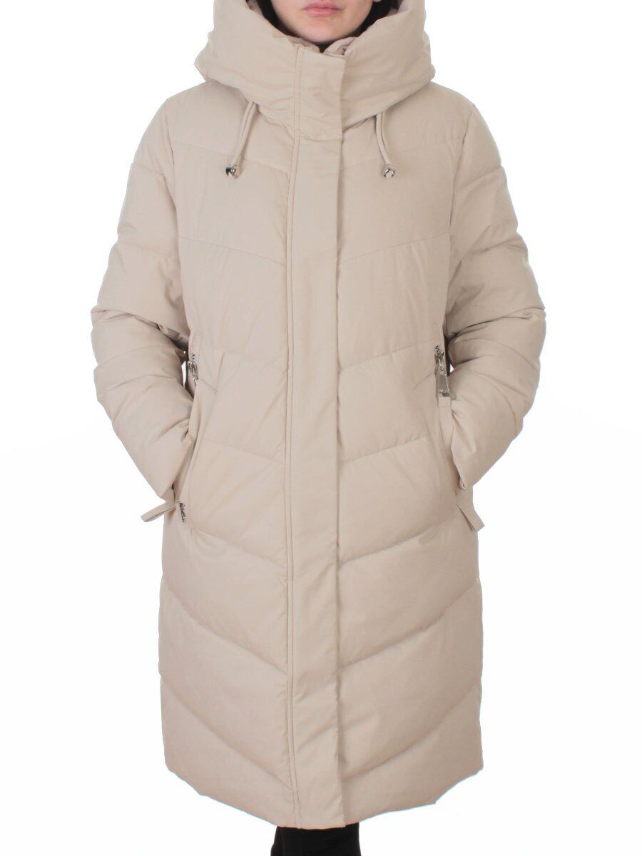 6605B LT. BEIGE Пальто зимнее женское (200 гр. холлофайбер)