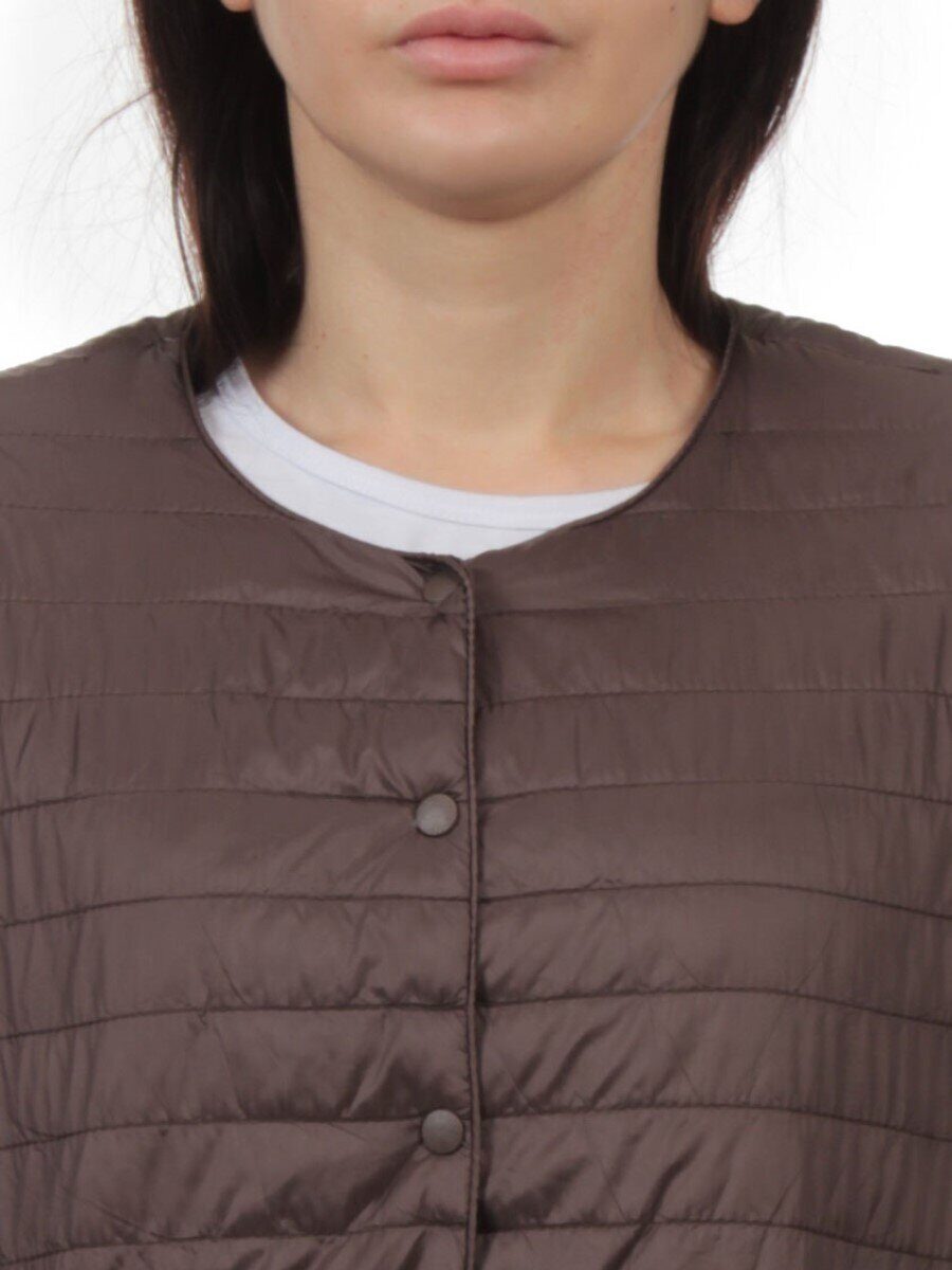 K-527 DK. BROWN Куртка демисезонная стеганая женская (70 гр. холлофайбер)