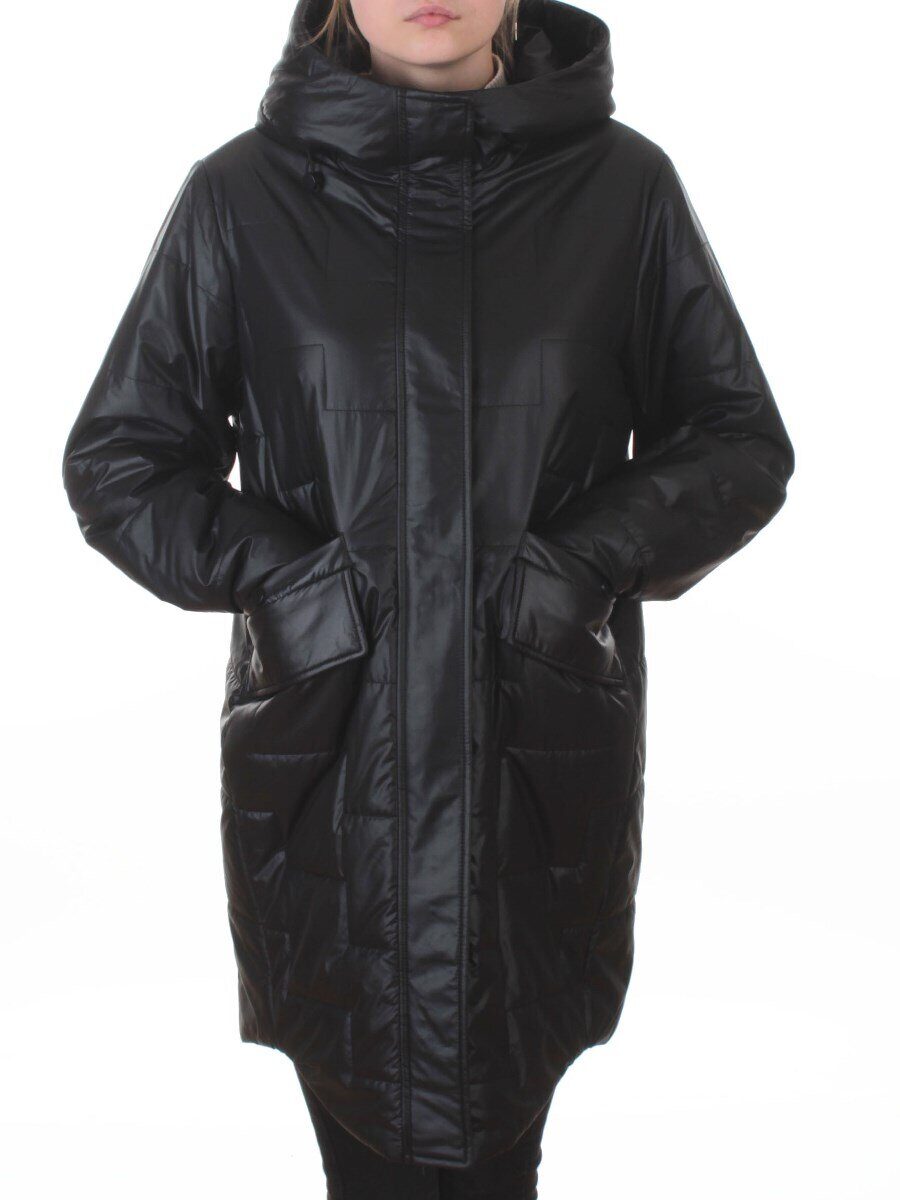 9616 BLACK Куртка демисезонная женская (100 гр. холлофайбер)
