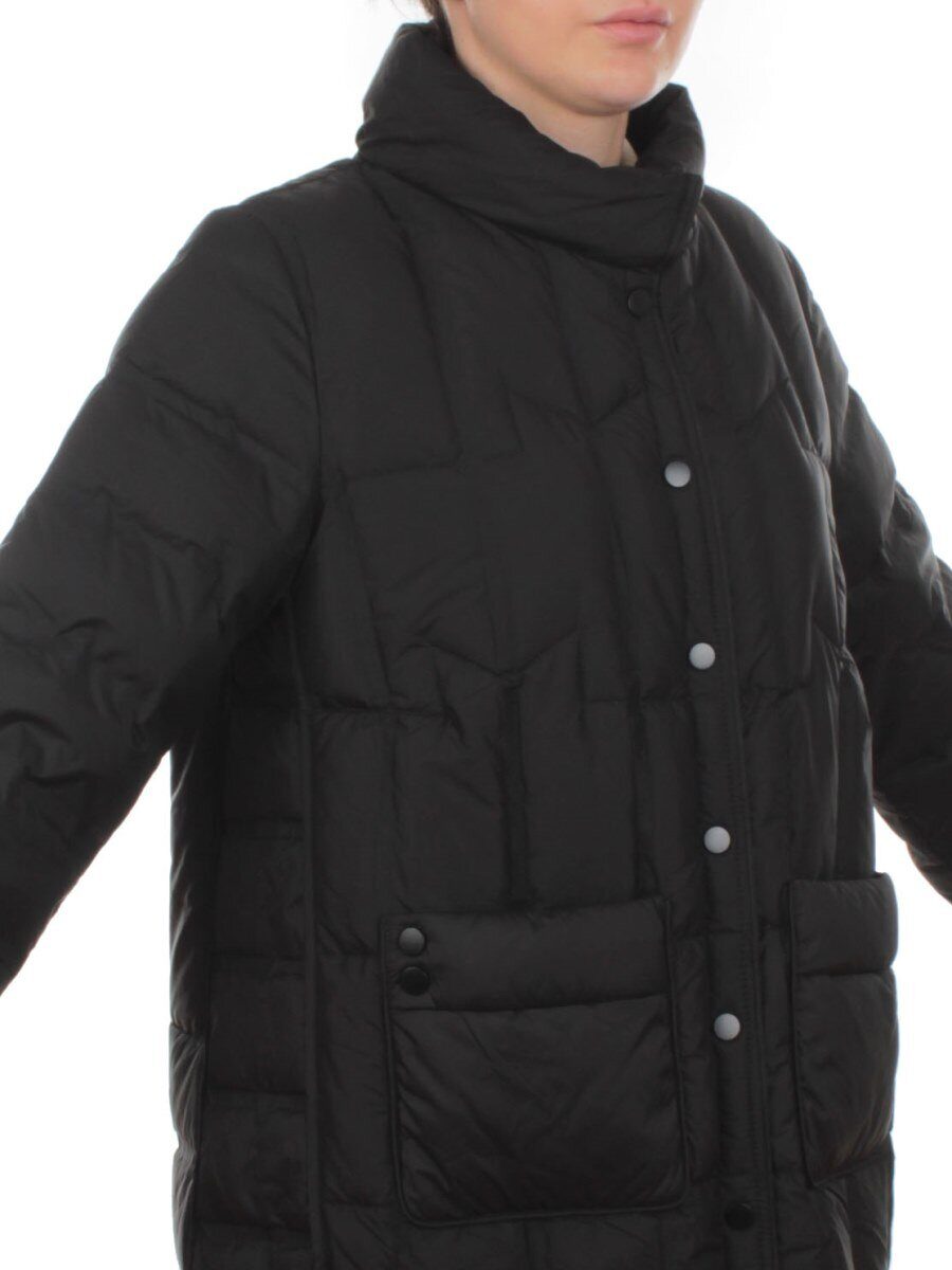 H24-322 BLACK Куртка пуховая облегченная женская (белый утиный пух)