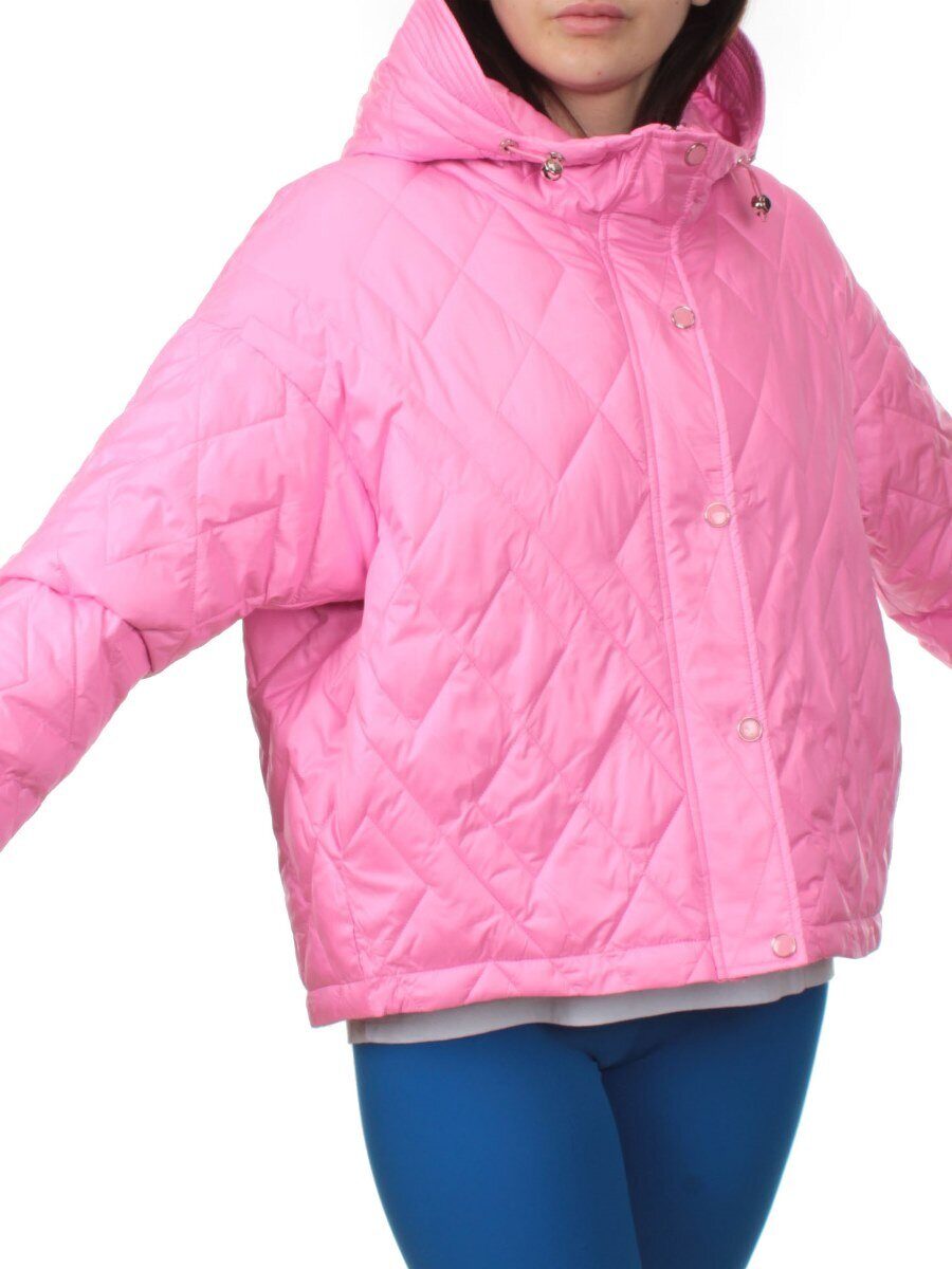 23-026 PINK Куртка оверсайз демисезонная женская (синтепон 100 гр.)