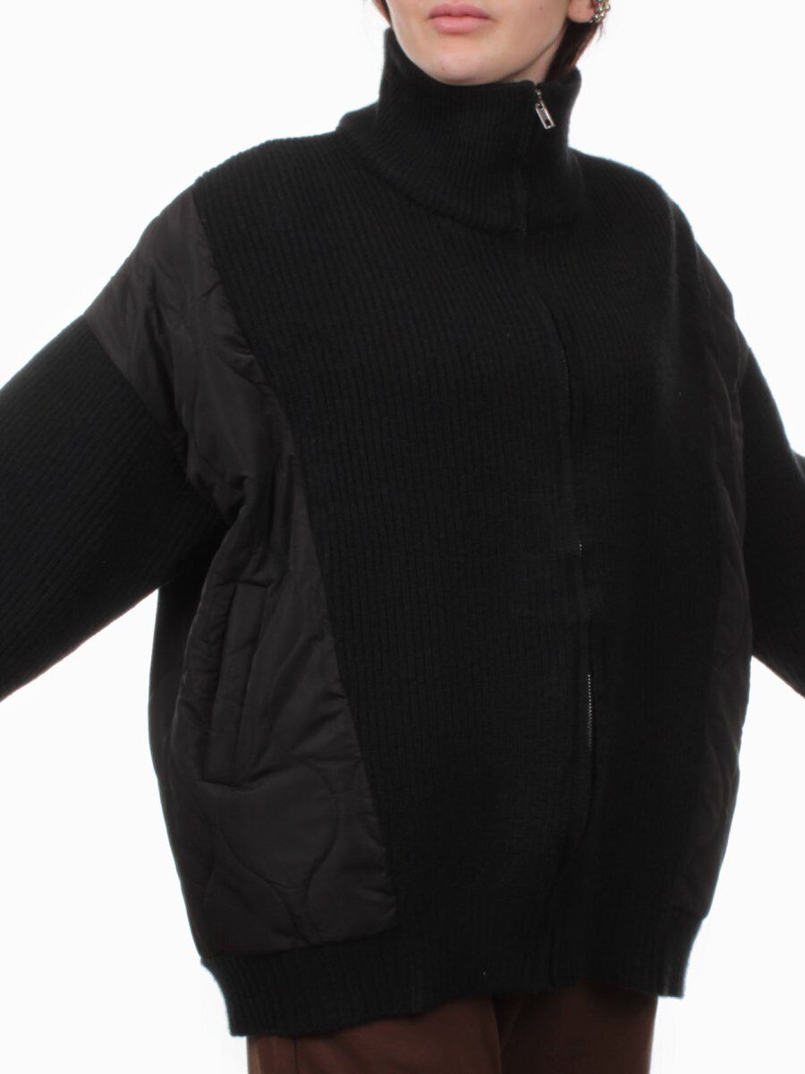 3155 BLACK Куртка-кардиган женская (90% хлопок, 10% синтепон)