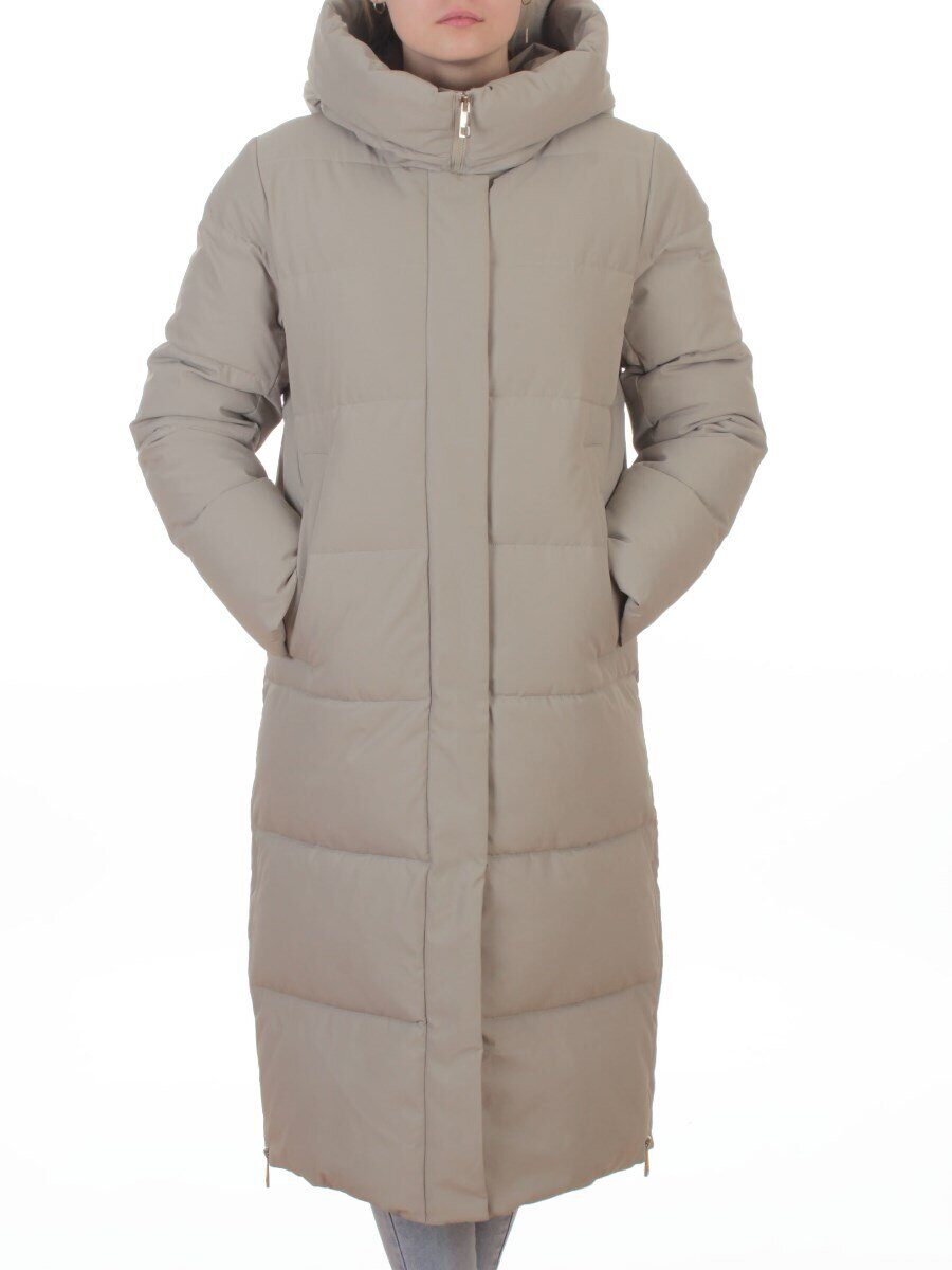 L667 BEIGE Пальто зимнее женское (200 гр. холлофайбер)